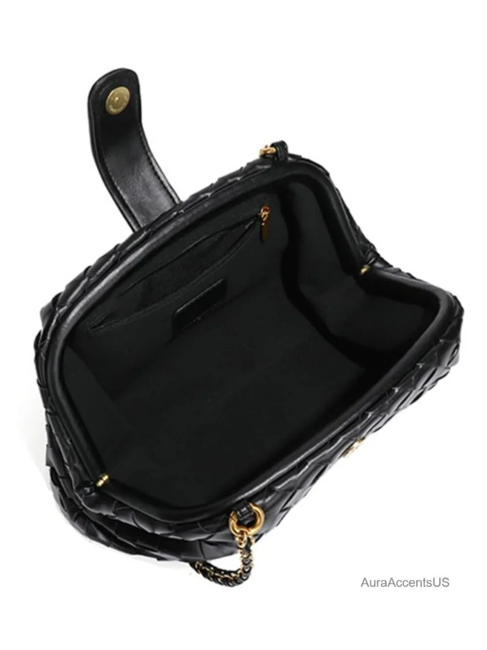 PU Leather Handwoven Crossbody Satchel Bag with Magnetic Closure